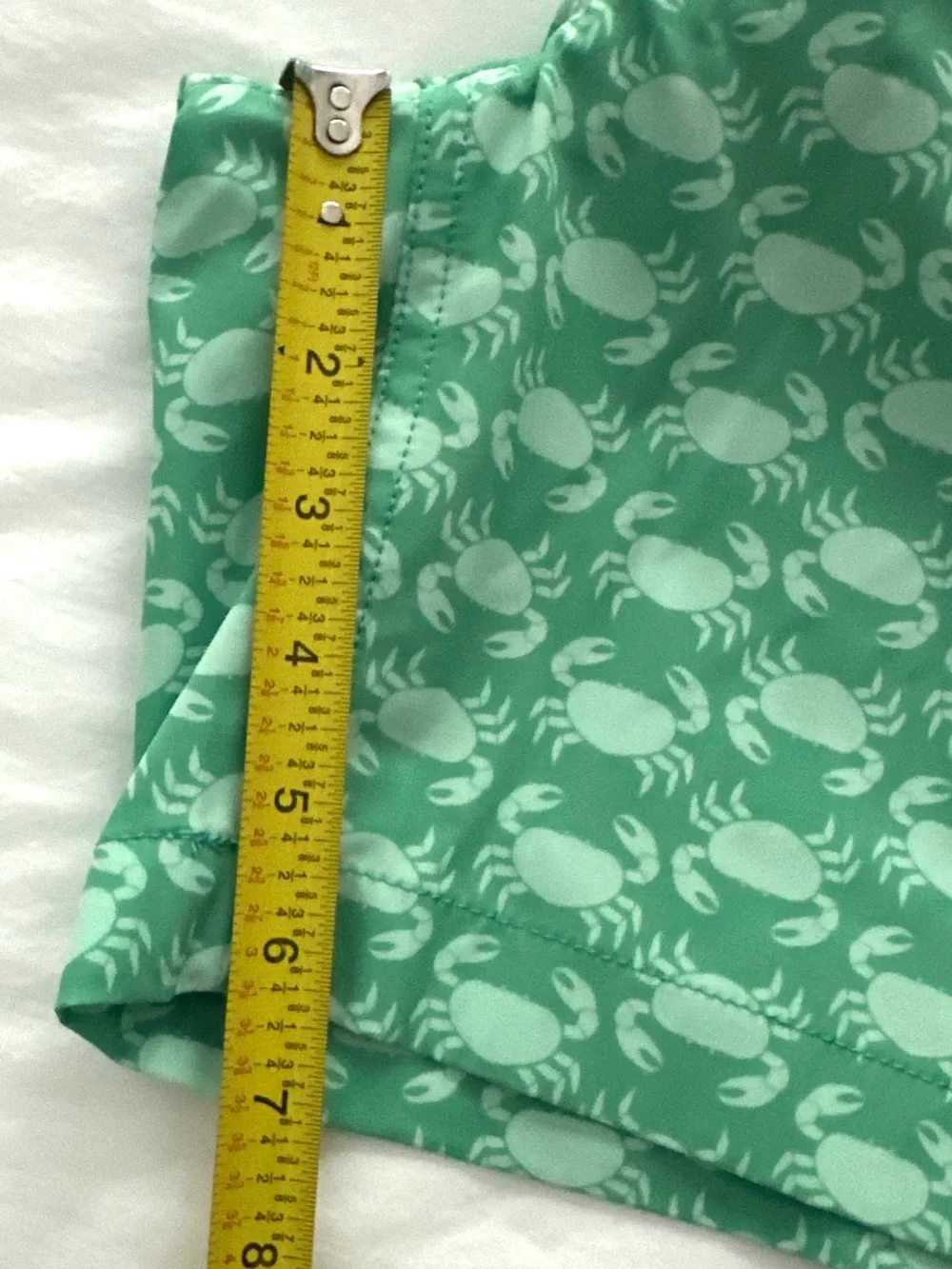J.crew Crew Cuts Boys Drawstring Swimsuit Lined Green Crabs- Size 16